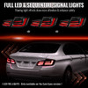 2011-2013 BMW 5 Series F10 Sedan Full LED Tail Lights with Sequential Turn Signal (Jet Black Housing / Clear Lens)