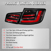 2011-2013 BMW 5 Series F10 Sedan Full LED Tail Lights with Sequential Turn Signal (Jet Black Housing / Clear Lens)
