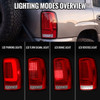 2000-2006 Chevrolet Suburban / Tahoe GMC Yukon / Yukon XL LED C Bar Tail Lights (Chrome Housing / Red Clear Lens)
