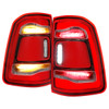 2019-2024 Dodge RAM 1500 LED Tail Lights for Models without Blind Spot Monitoring (Chrome Housing / Red Clear Lens)