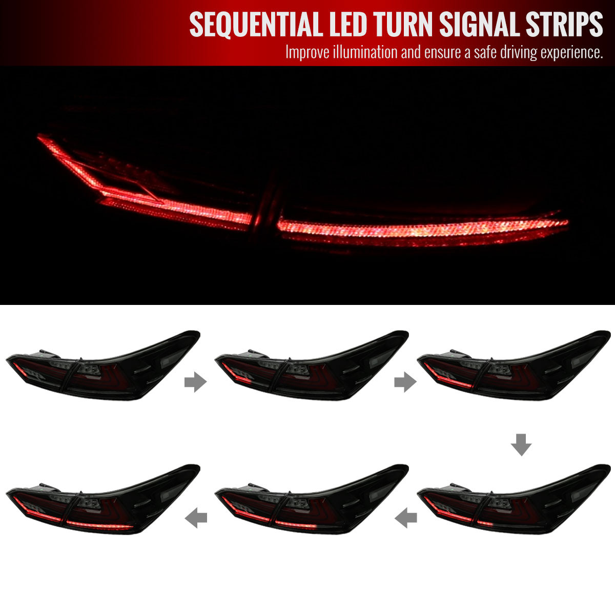 LED Tail Lights For 2018-2024 Toyota Camry SE XSE LE Lexus Style - Foto 6