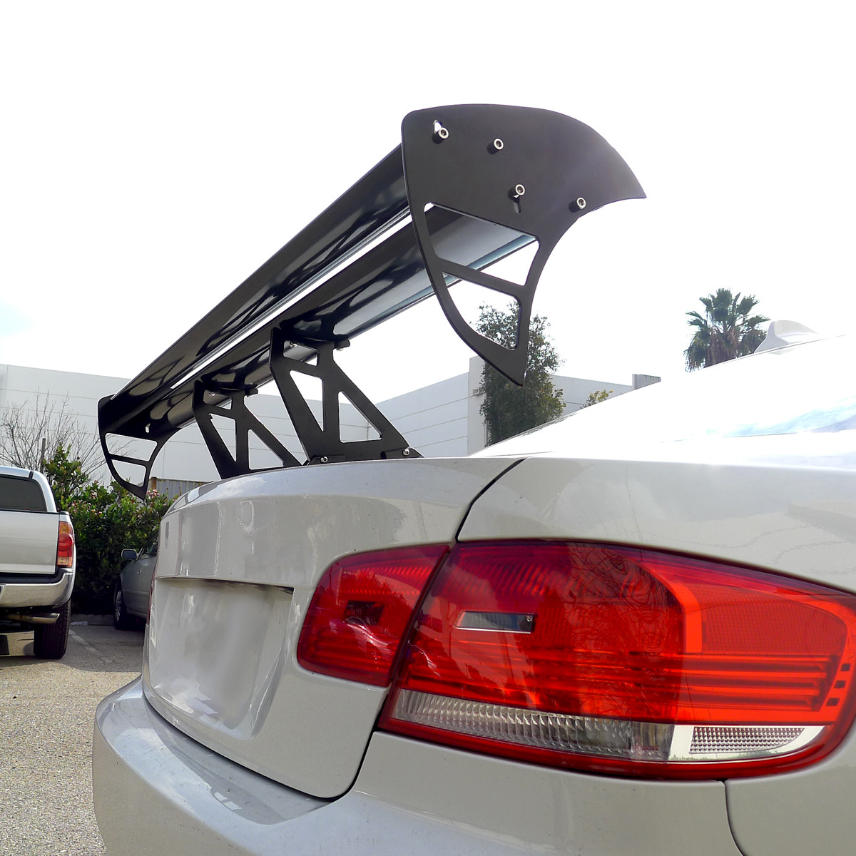 Universal 52" Adjustable Double Deck Black Aluminum Spoiler - Spec-D Tuning Universal 52" Adjustable Double Deck Black Aluminum Spoiler - Spec-D Tuning