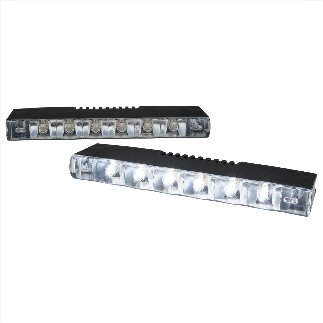 Universal 6 LED Daytime Running Lights (Chrome Housing/Clear Lens