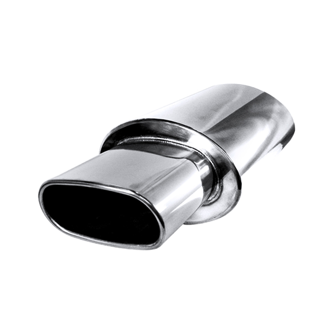 Automaze Universal Fit Car Exhaust Tail Muffler Tip Show Pipe 63mm, Curved  Oval, Stainless Steel(Model-A88)