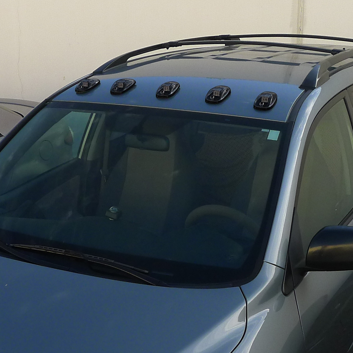 Universal 5PC Set Roof Cab Amber LED Lights (Black Housing/Smoked