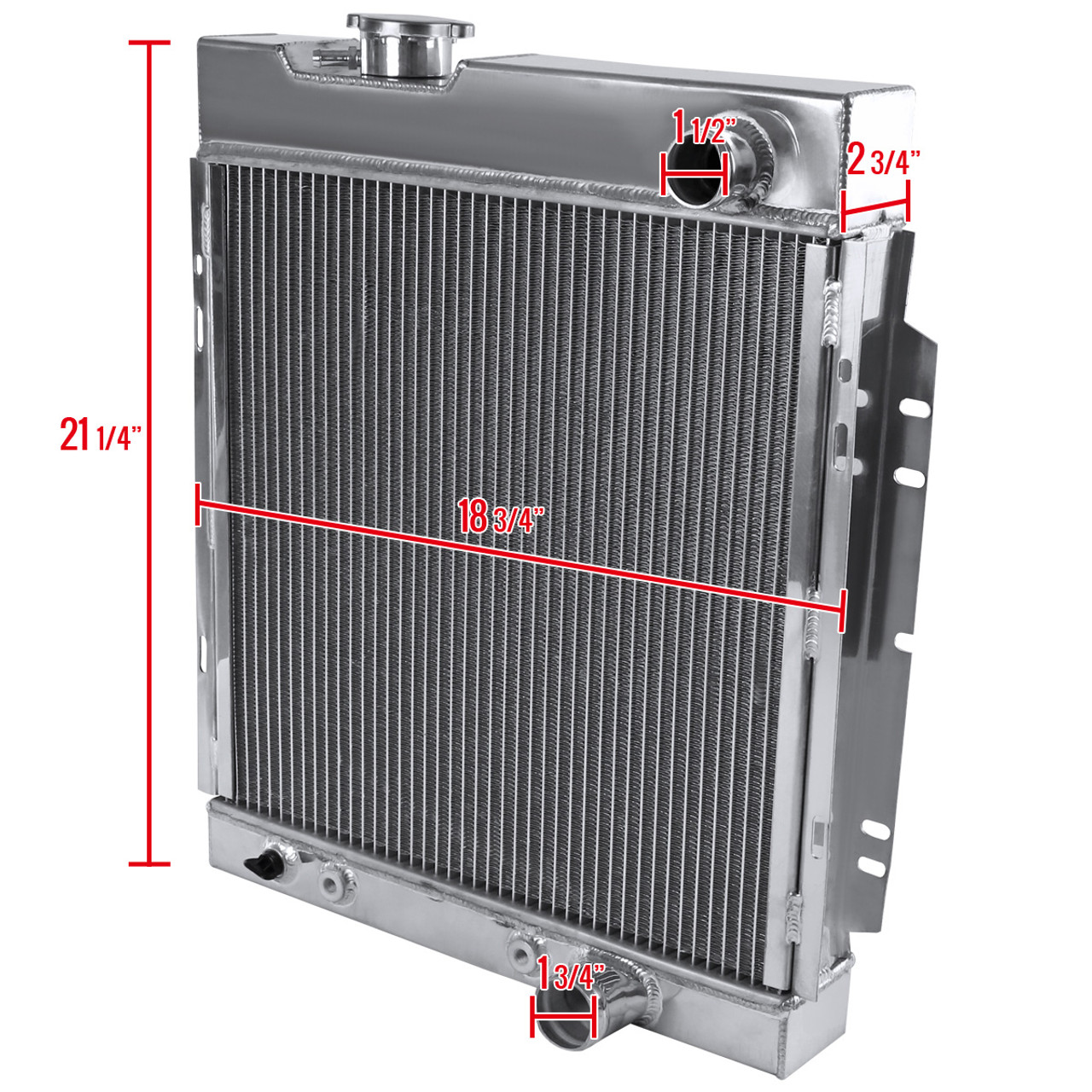 1964-1966 Ford Mustang Shelby V8 L6 Aluminum 3-Row Radiator - Spec-D Tuning