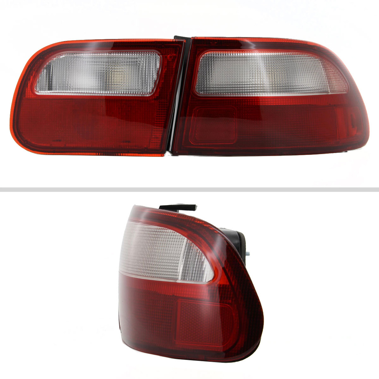 1992-1995 Honda Civic 3DR Hatchback Tail Lights (Chrome Housing