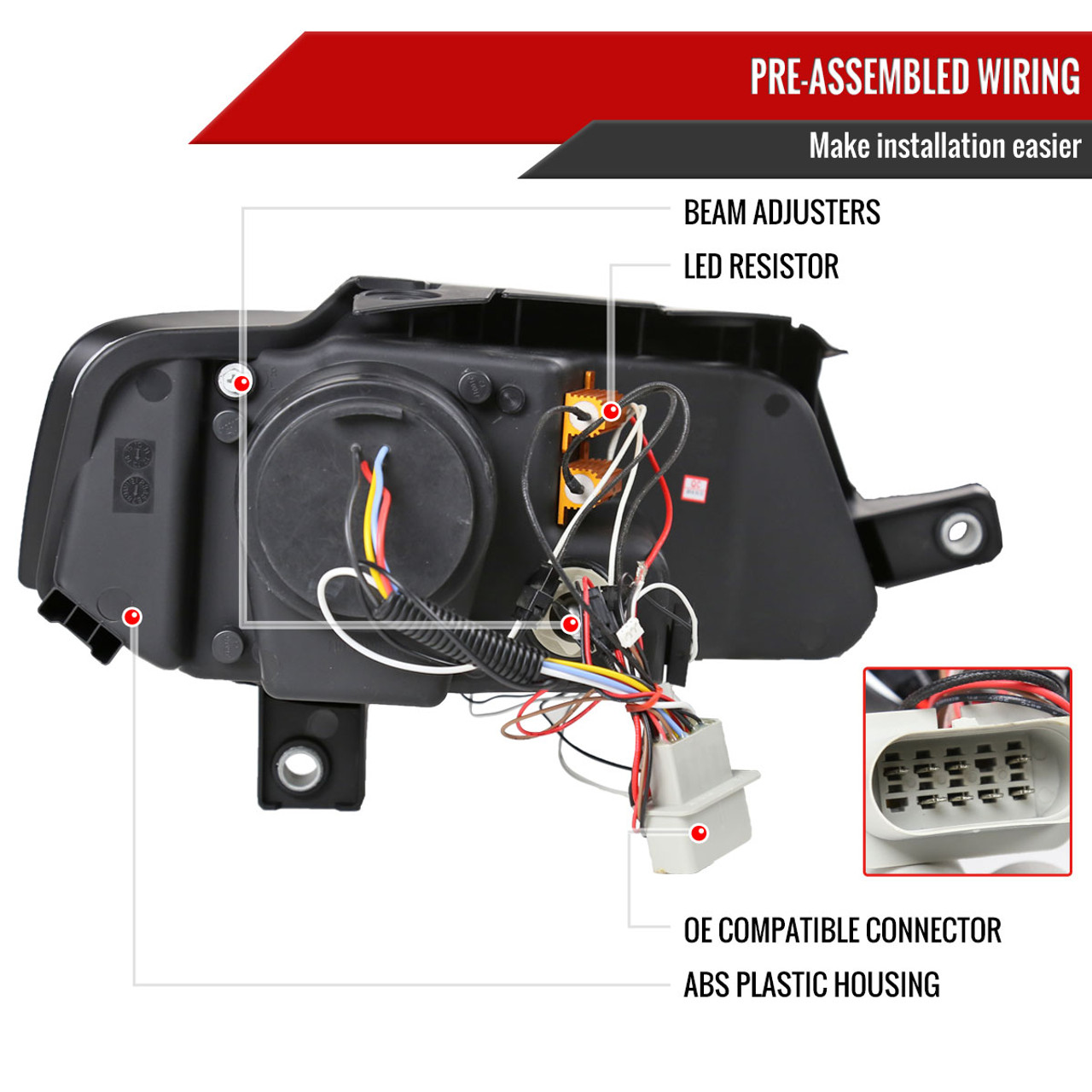 2006-2010 Volkswagen Passat Halo Projector Headlights w/ R8 Style