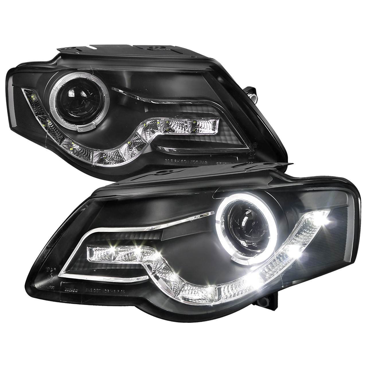  Spec-D Tuning Euro Black Projector Headlights Compatible with  1999-2006 Volkswagen Golf MK4, 1999-2006 Volkswagen GTI, Left + Right Pair  Headlamps Assembly : Automotive