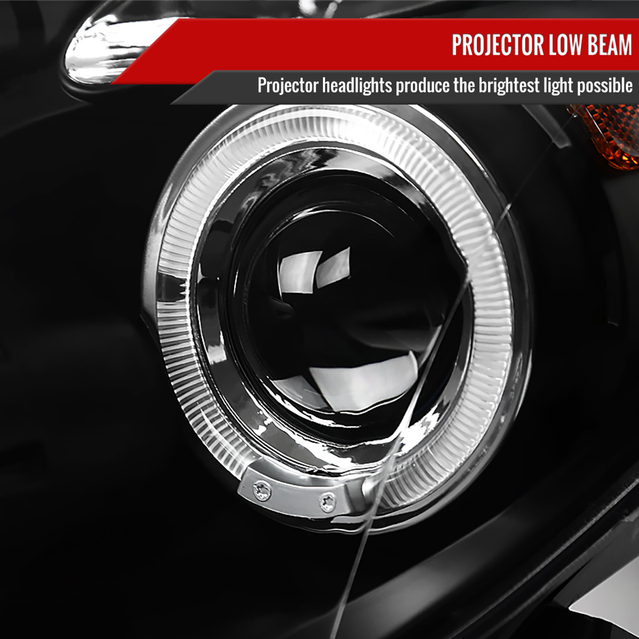 2006-2008 Toyota Yaris Dual Halo Projector Headlights (Matte Black