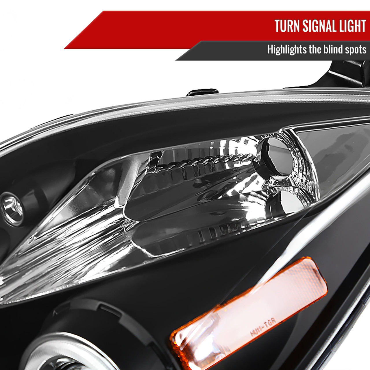 2006-2008 Toyota Yaris Dual Halo Projector Headlights (Matte Black