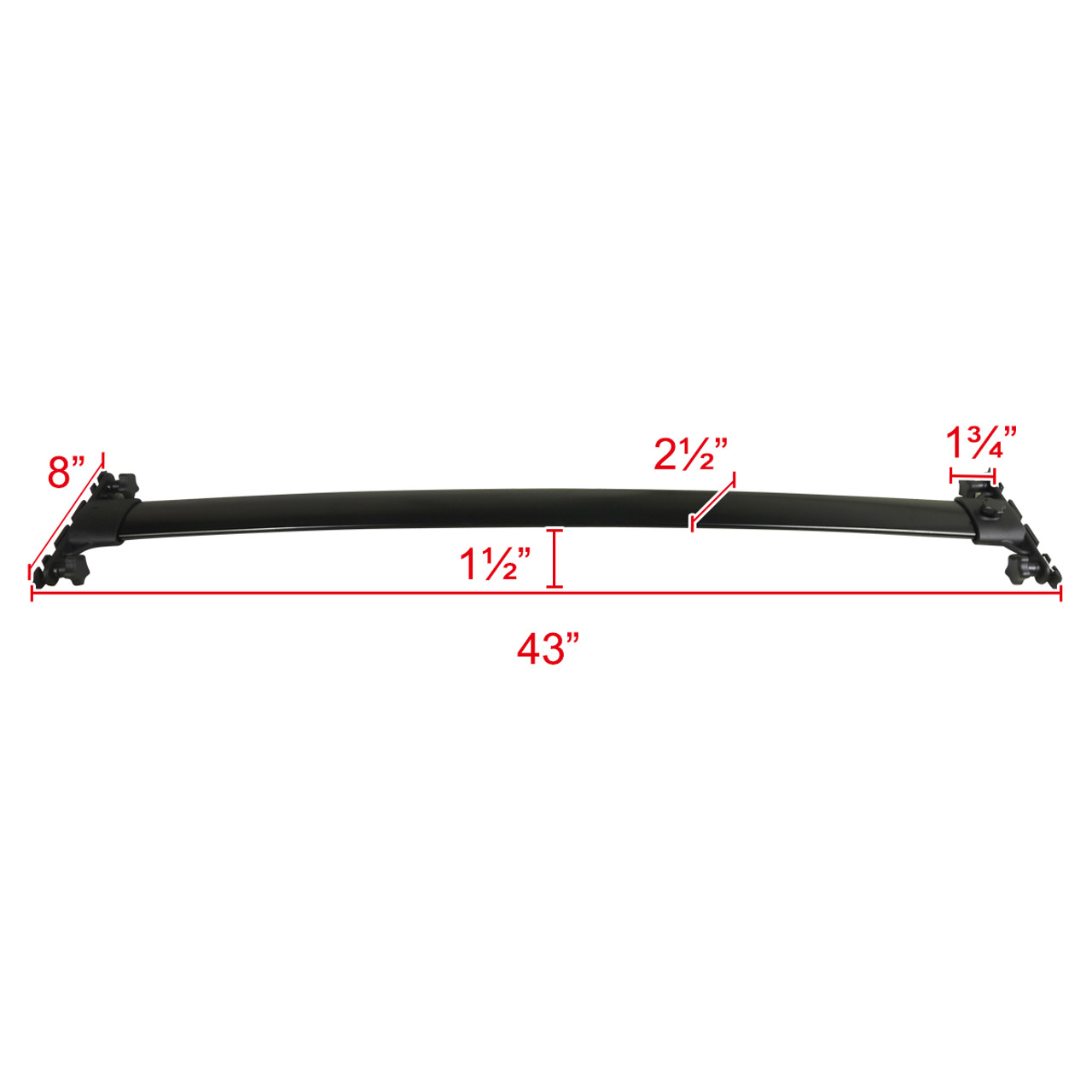 2008-2013 Toyota Highlander Black Powder Coated Aluminum Roof Rack Cross  Bars - Spec-D Tuning