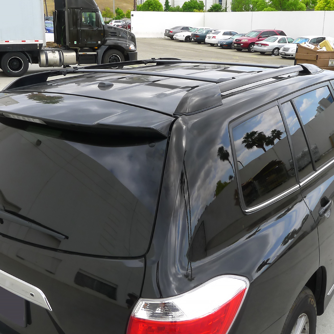 2008-2013 Toyota Highlander Black Powder Coated Aluminum Roof Rack Cross  Bars - Spec-D Tuning
