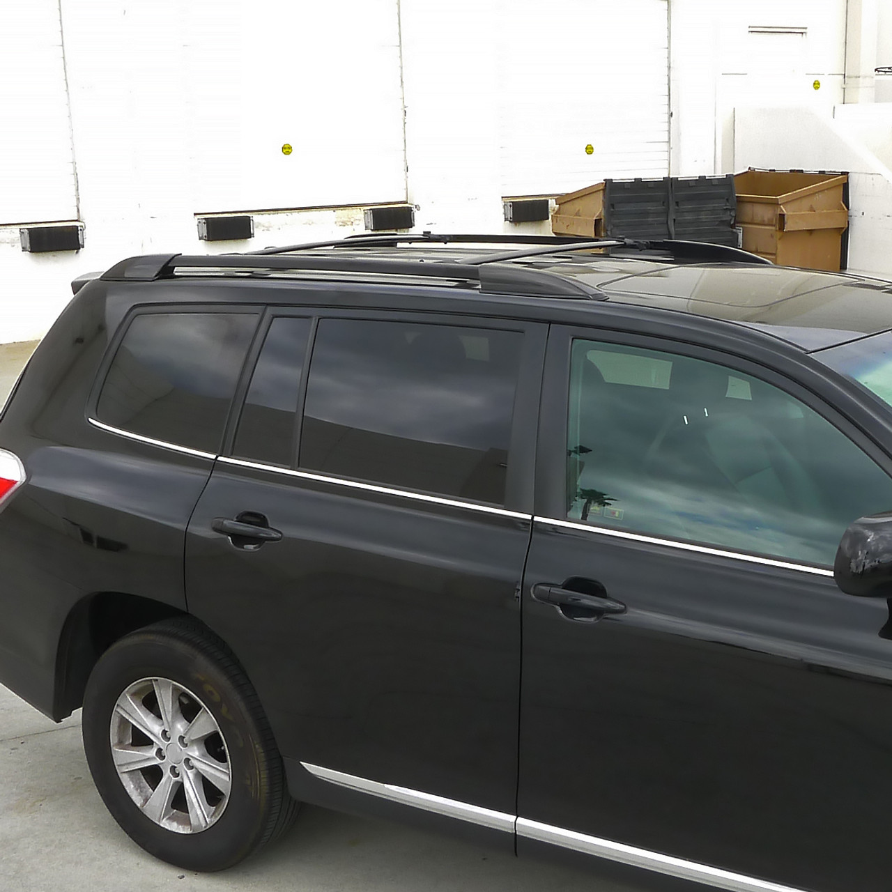 2008-2013 Toyota Highlander Black Powder Coated Aluminum Roof Rack Cross  Bars - Spec-D Tuning