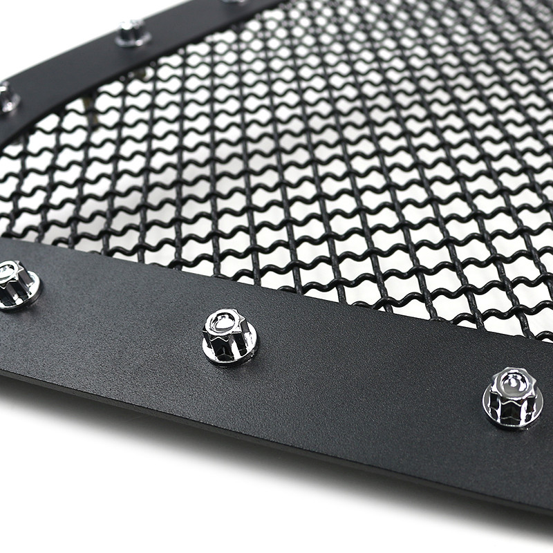 Black Upper Rivet Mesh Grille For 2014-2016 Toyota Tundra – Front Bumper Replacement Grille By Trendgear