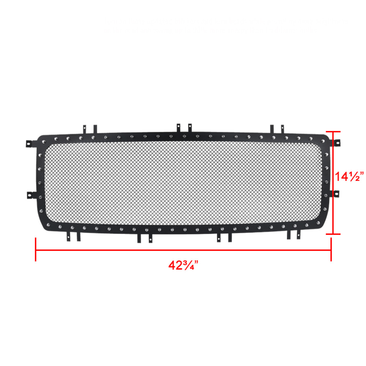 2014-2015 GMC Sierra 1500 Rivet Style Black Stainless Steel Mesh