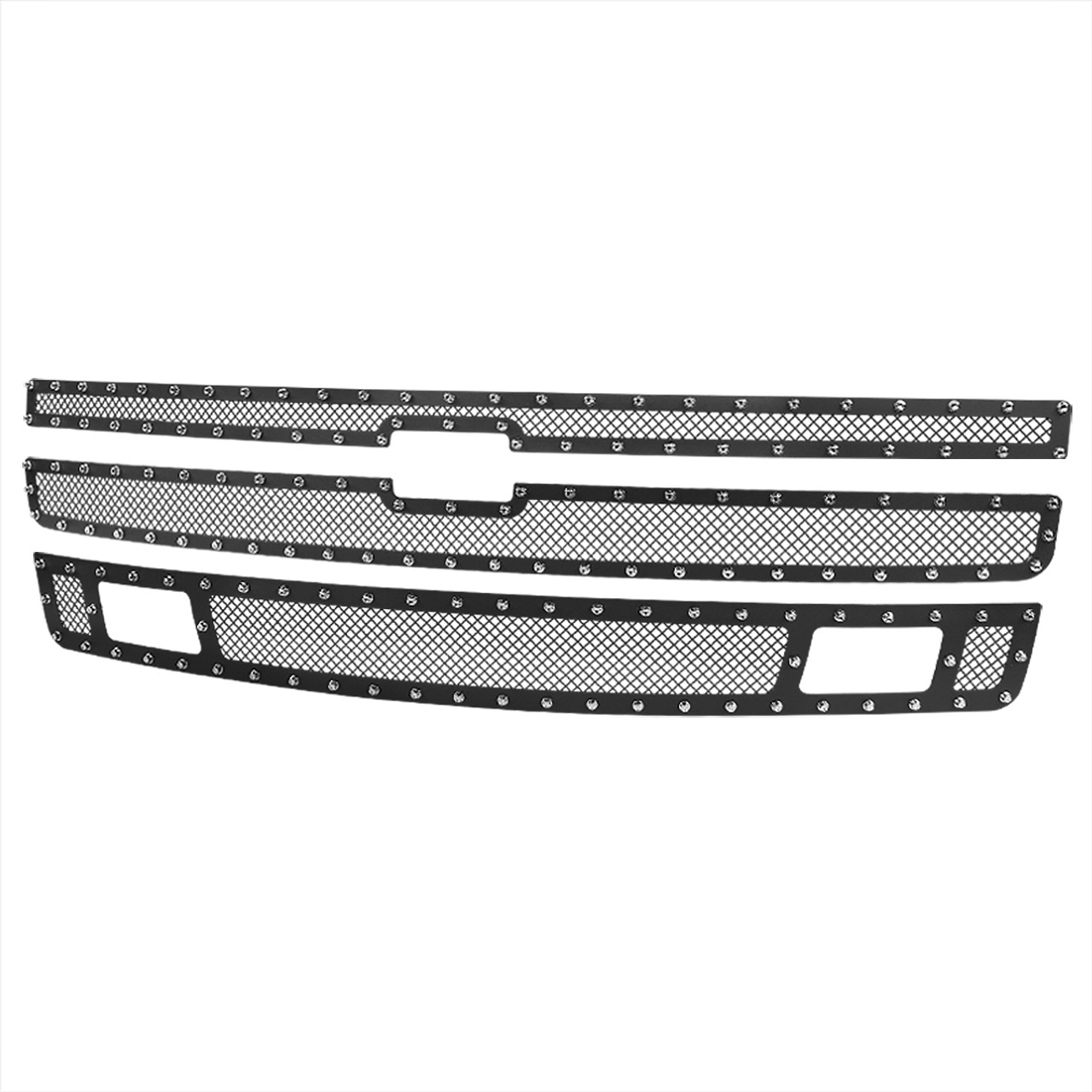 2007-2013 Chevrolet Silverado 1500/1500HD Rivet Style Black