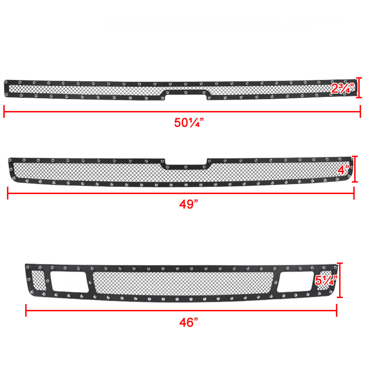 2007-2013 Chevrolet Silverado 1500/1500HD Rivet Style Black