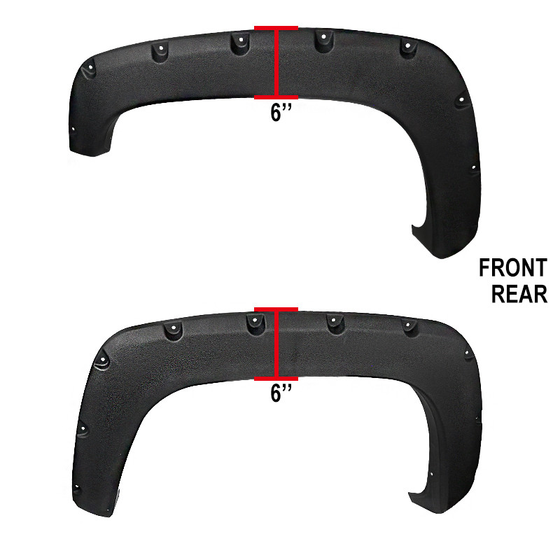 XTREME TRUX Paintable Black Fender Flares Set For 95-99 Chevy Tahoe GMC Yukon – OE Style With Hardware