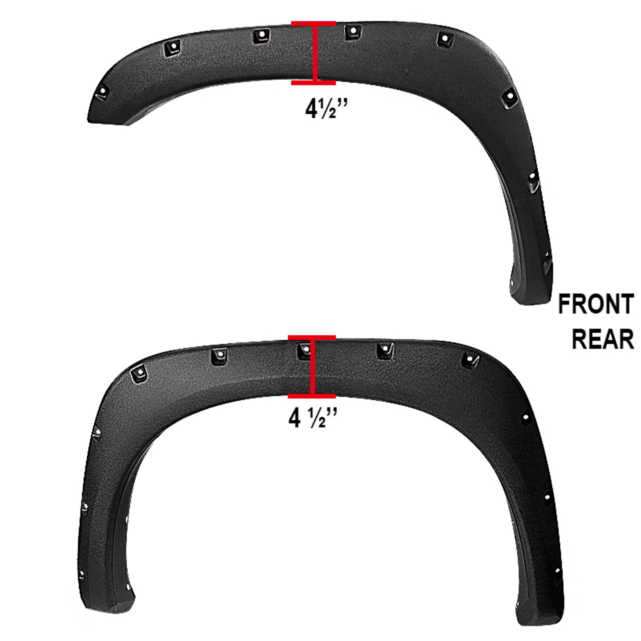 2002-2008 Dodge RAM 1500/ 2003-2009 RAM 2500 3500 Rough Textured Rivet  Style Fender Flares - Spec-D Tuning