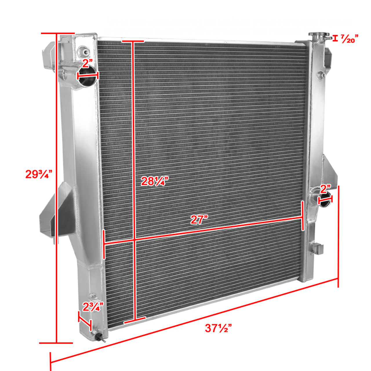 2003-2009 Dodge RAM 2500/3500 5.9L/6.7L Cummins Aluminum 2-Row Performance  Radiator - Spec-D Tuning