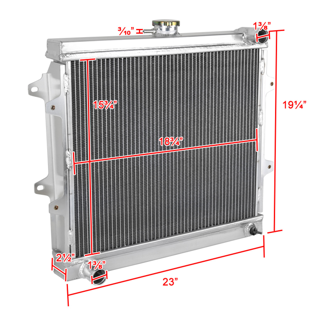 1984-1995 Toyota Pickup 4Runner 2.4L L4 Aluminum 3-Row Performance Radiator  - Spec-D Tuning