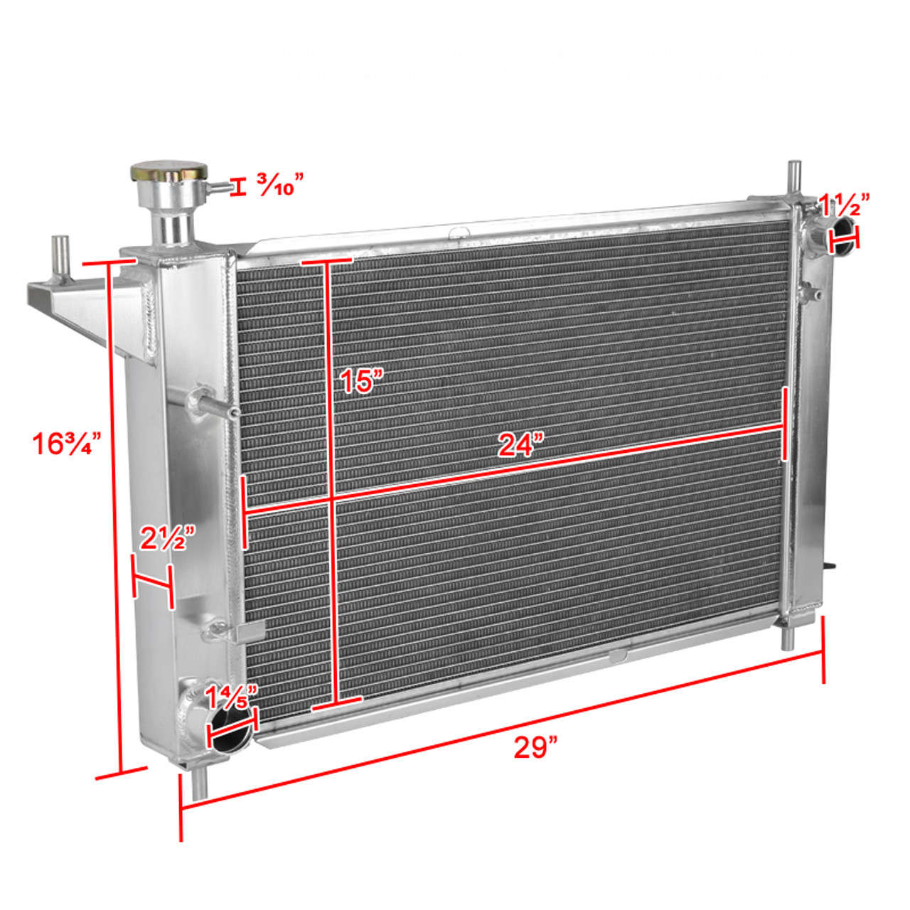 1994-1995 Ford Mustang GT/GTS/SVT 3.8L 5.0L Manual Transmission Aluminum 3- Row Performance Radiator - Spec-D Tuning