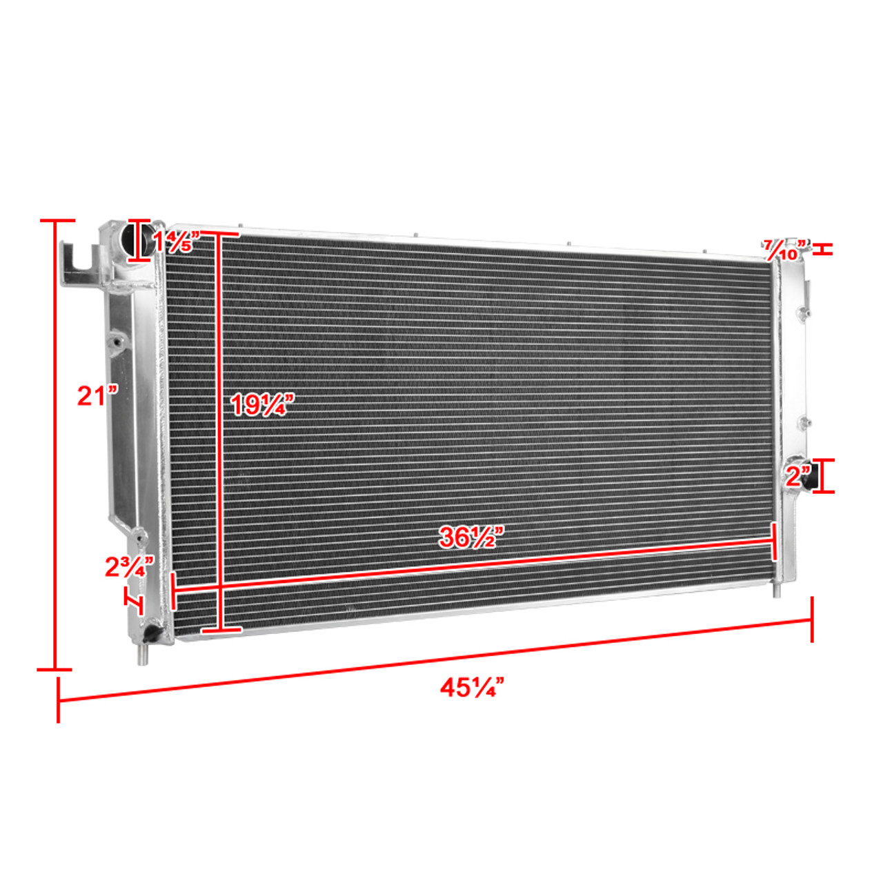 1994-2002 Dodge RAM 2500/3500 Quad Cab 5.9L Turbo Diesel Aluminum 3-Row  Performance Radiator - Spec-D Tuning