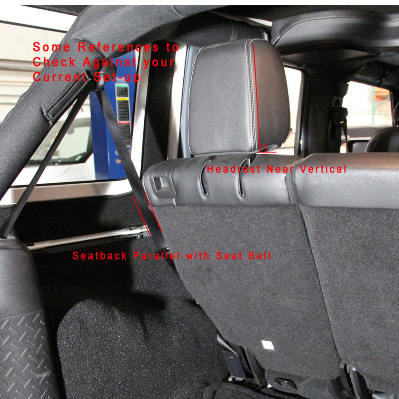 2007-2016 Jeep Wrangler Unlimited 4DR Black CNC Aluminum Rear Seat Spacer  Kit - Spec-D Tuning