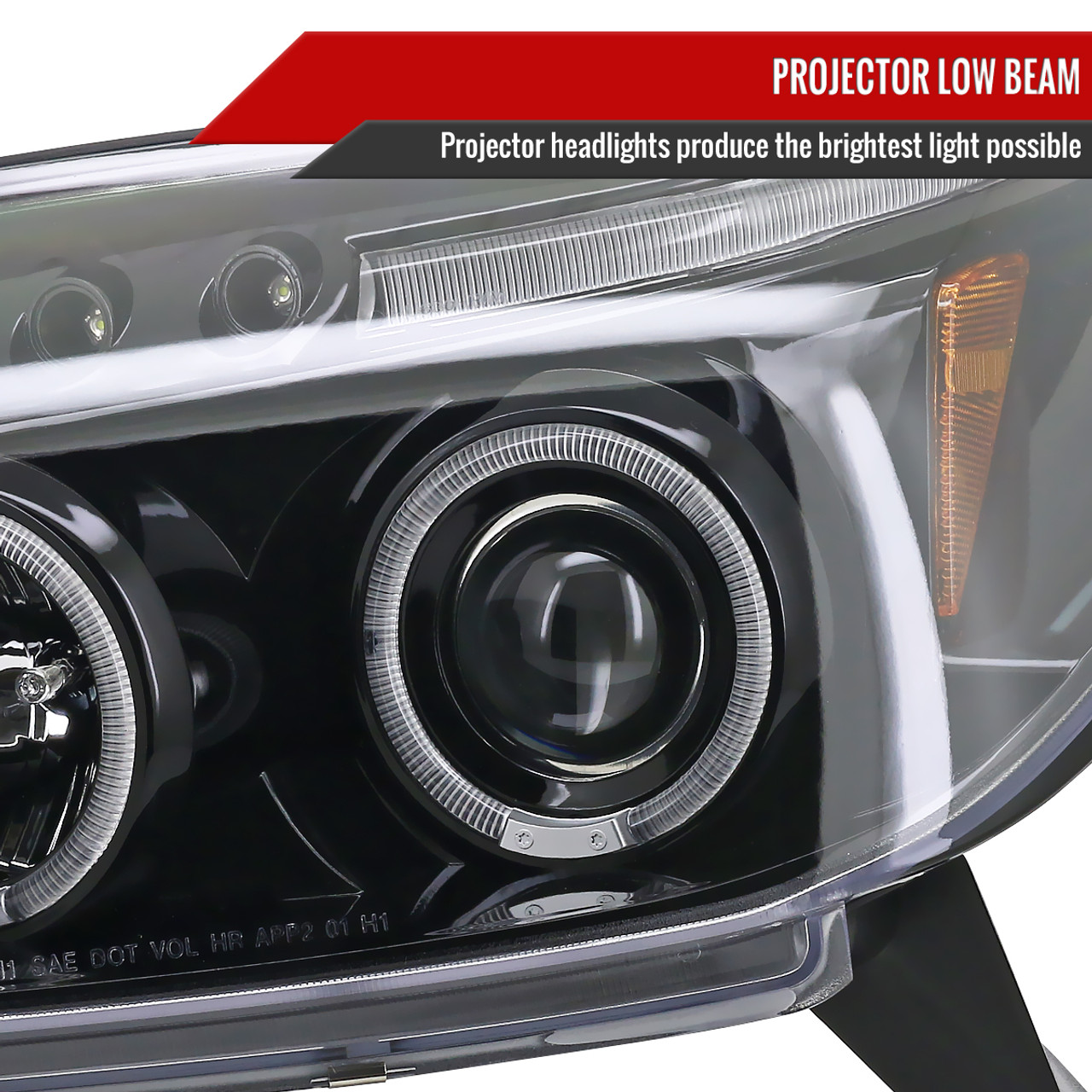 2003-2005 Toyota 4Runner Dual Halo Projector Headlights (Jet Black