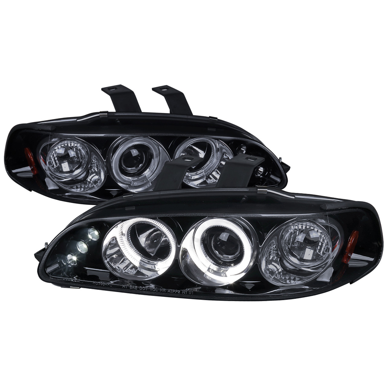 1992-1995 Honda Civic Dual Halo Projector Headlights (Glossy Black