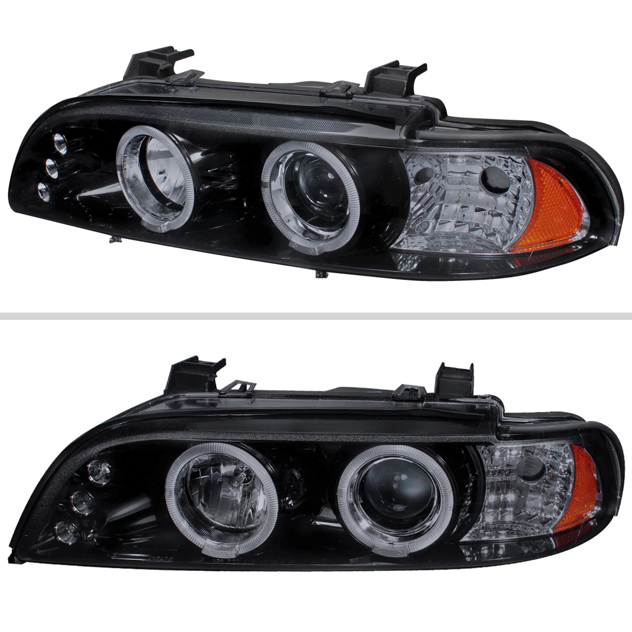 1996-2003 BMW E39 5 Series Dual Halo Projector Headlights (Glossy