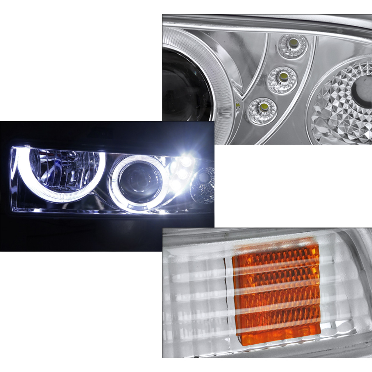 1998-2004 Chevrolet S10 Blazer Dual Halo Projector Headlights w