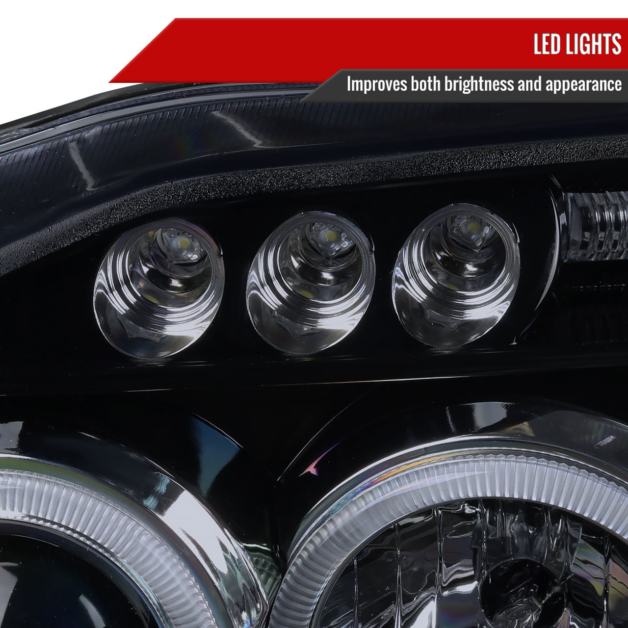 2001-2004 Nissan Frontier Dual Halo Projector Headlights (Glossy