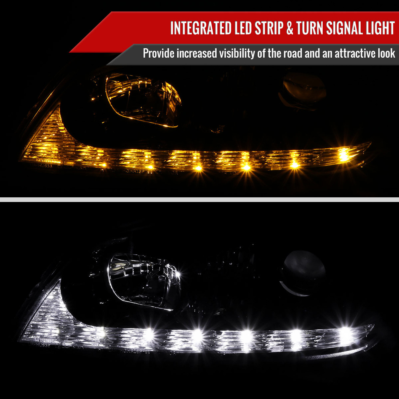 2001-2005 Lexus IS300 Projector Headlights w/ LED Light Strip