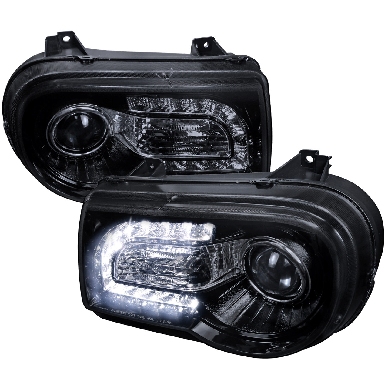 2005-2010 Chrysler 300 Projector Headlights w/ LED Light Strip