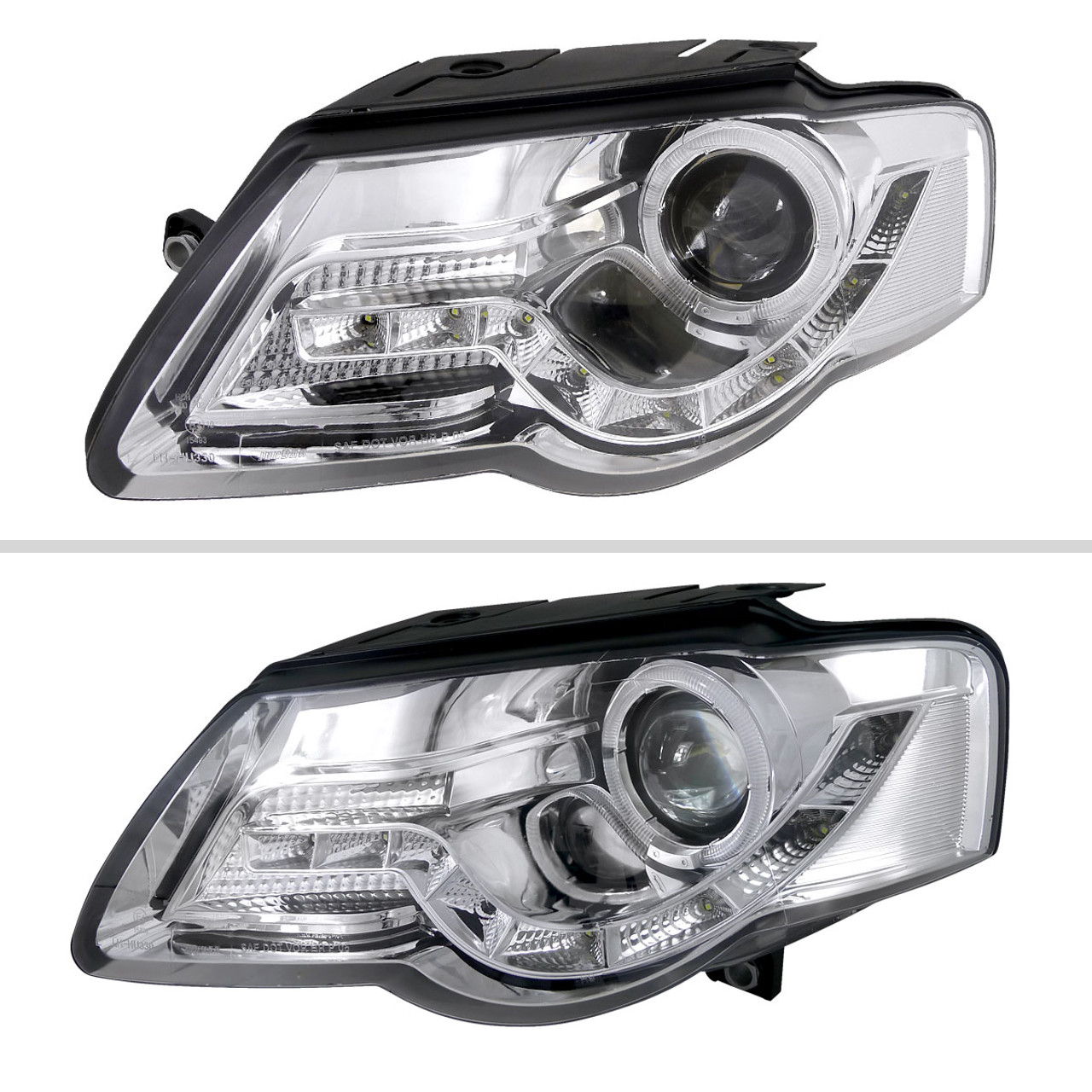 2006-2010 Volkswagen Passat Halo Projector Headlights w/ R8 Style