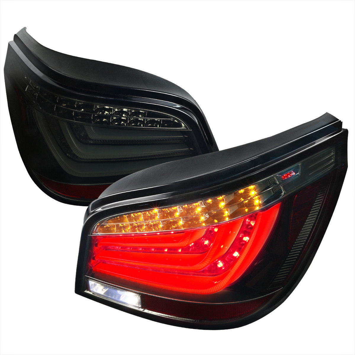 2004-2007 BMW E60 5 Series Sedan LED Tail Lights (Glossy Black