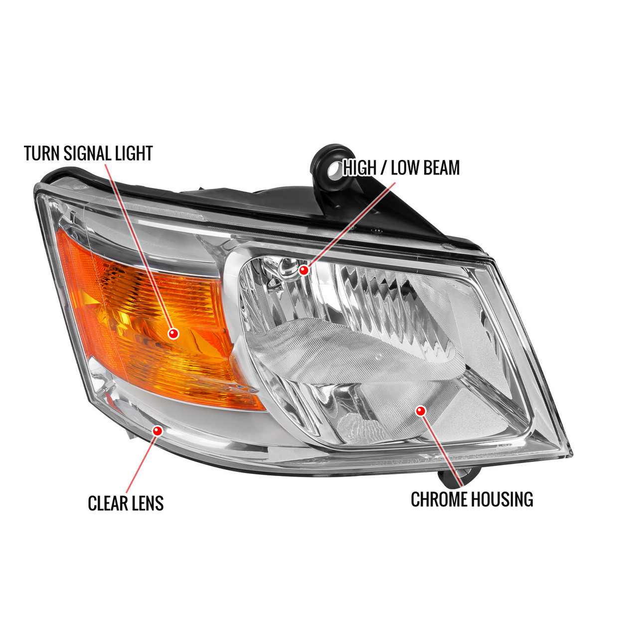 2008-2010 Dodge Grand Caravan Clear Lens Factory Style Crystal