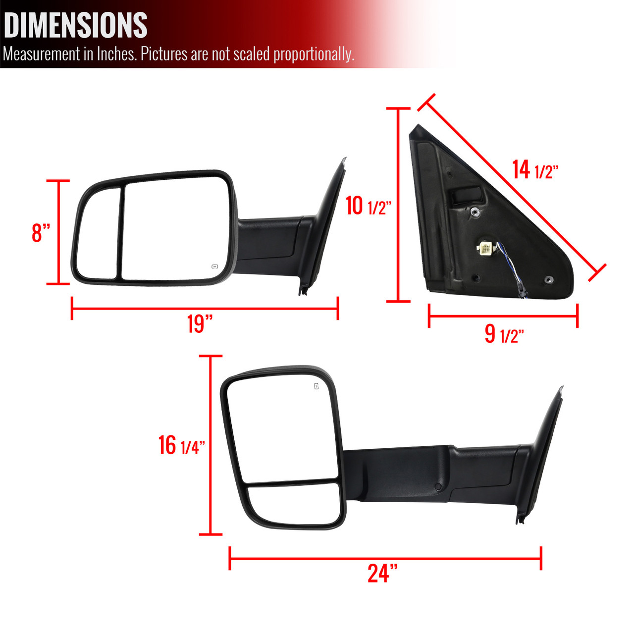 2002-2009 Dodge RAM Power Adjustable, Heated, & Manual Fold Towing