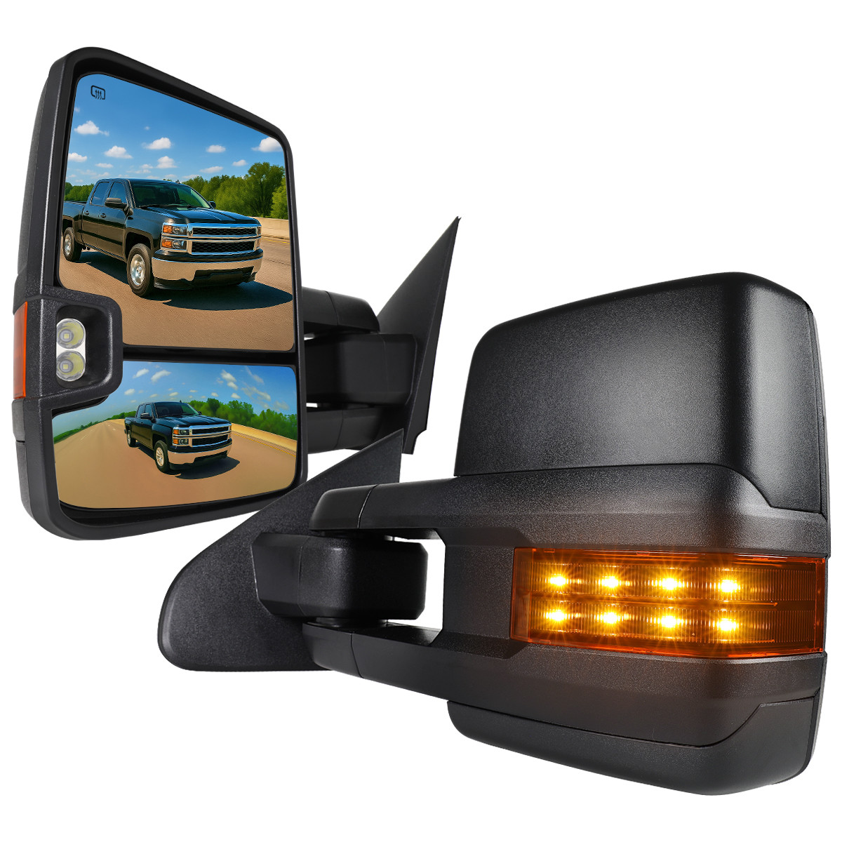 Side Heated Power Signal View For Mirrors Ford Chrome w⁄ F150