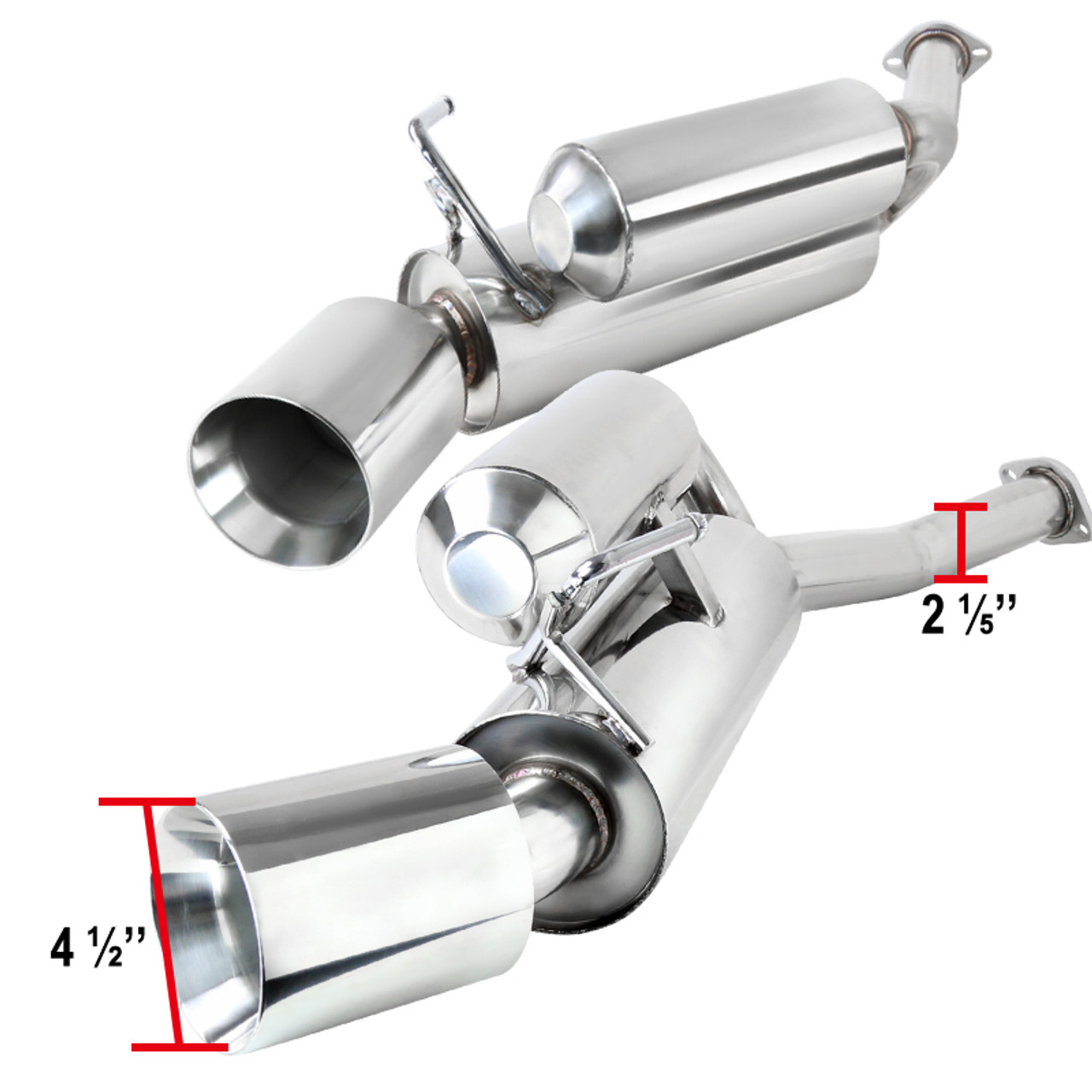 2009 2018 Nissan 370z Dual Cat Back Exhaust System Rolled Tip