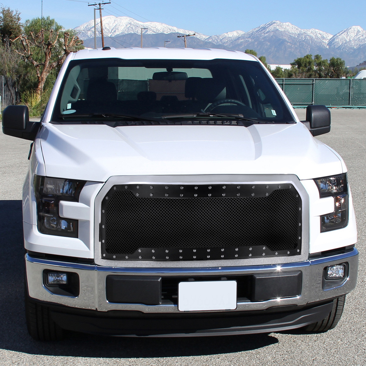 Chrome Front Upper Bumper Grille For 2015-2017 Ford F-150 - Horizontal Billet Style