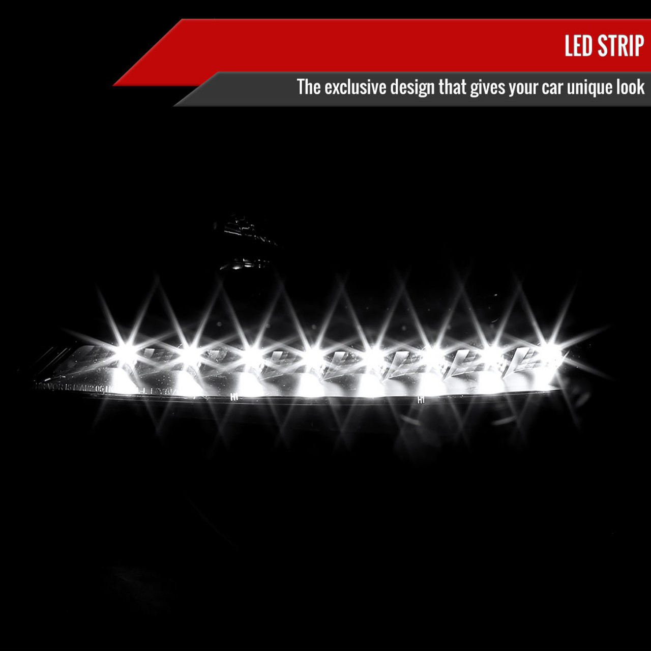 2005-2010 Pontiac G6 Projector Headlights w/ LED Light Strip