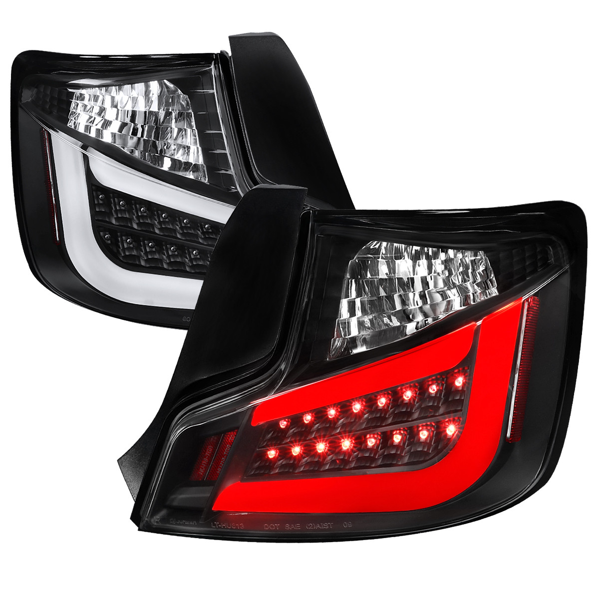 2011-2013 Scion tC V2 LED Tail Lights (Matte Black Housing/Clear