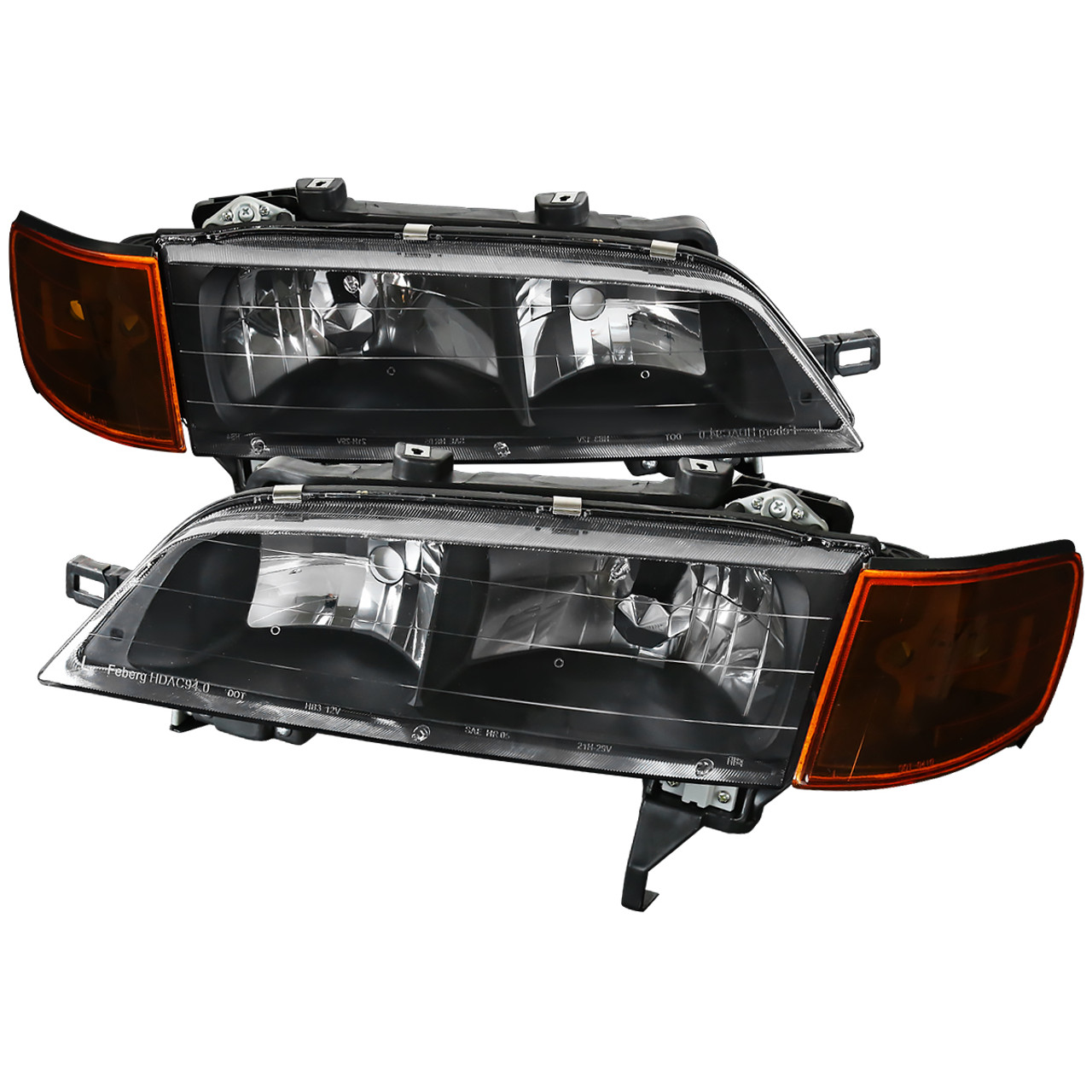 1994-1997 Honda Accord Factory Style Headlights & Amber Corner