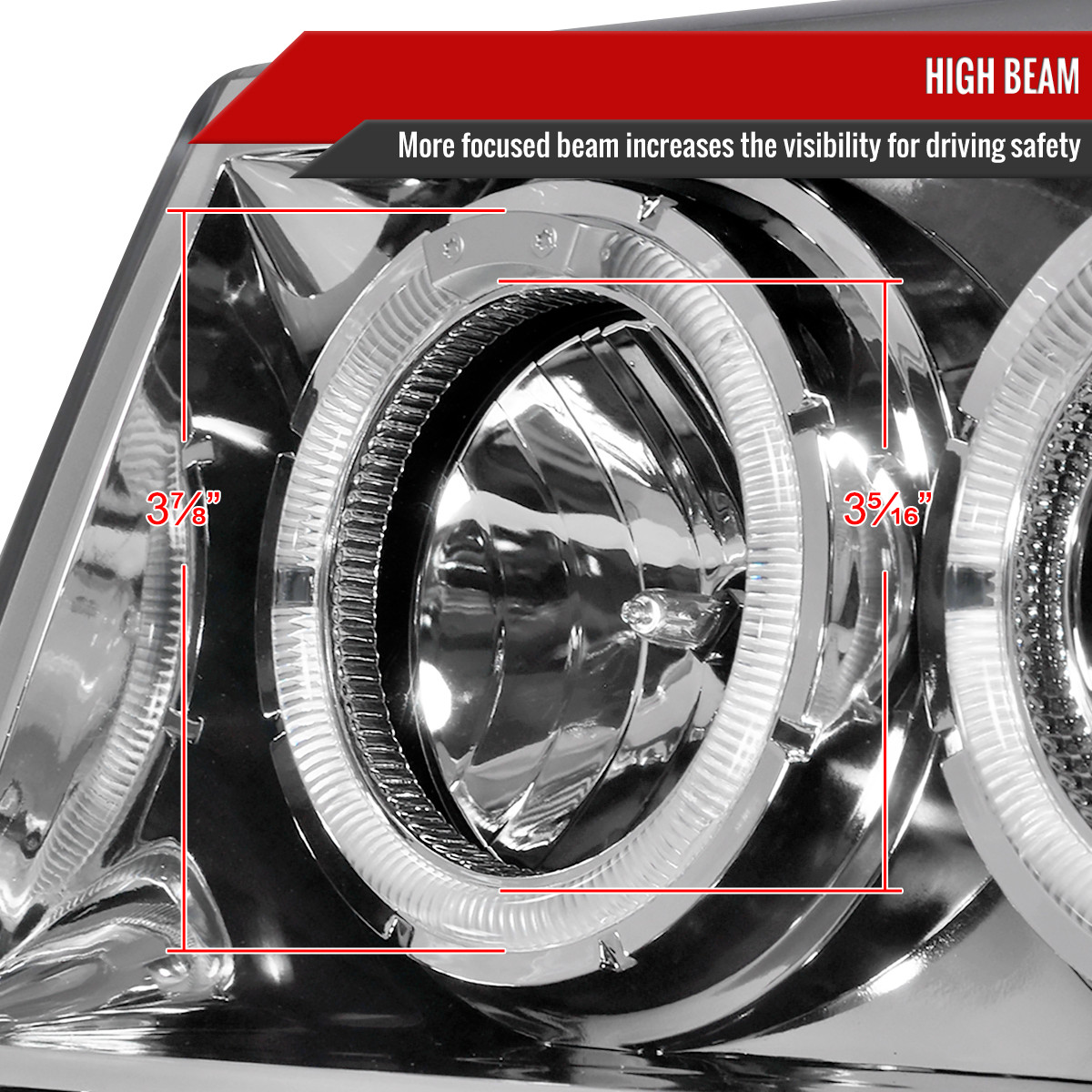 1993-1996 Jeep Grand Cherokee Dual Halo Projector Headlights