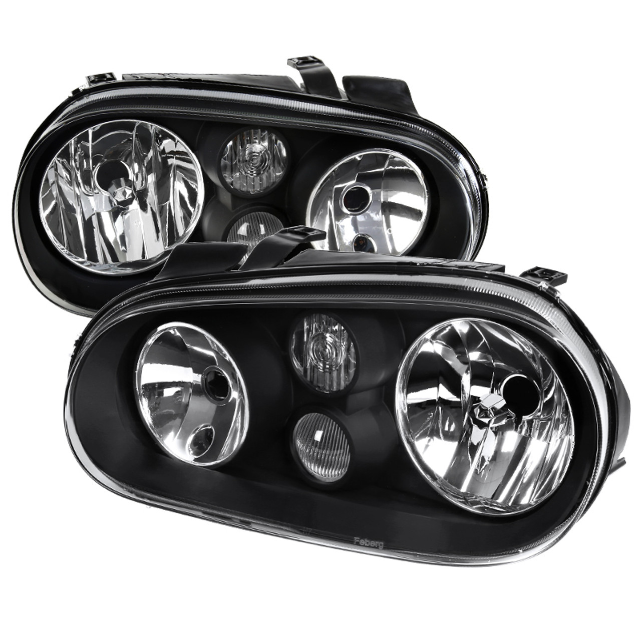 Headlight, R32 Look, black, Golf IV