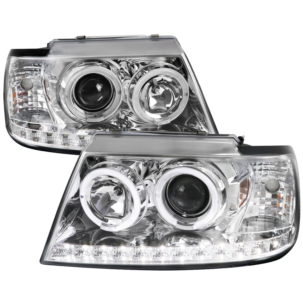 2002-2005 Ford Explorer Dual Halo Projector Headlights (Chrome