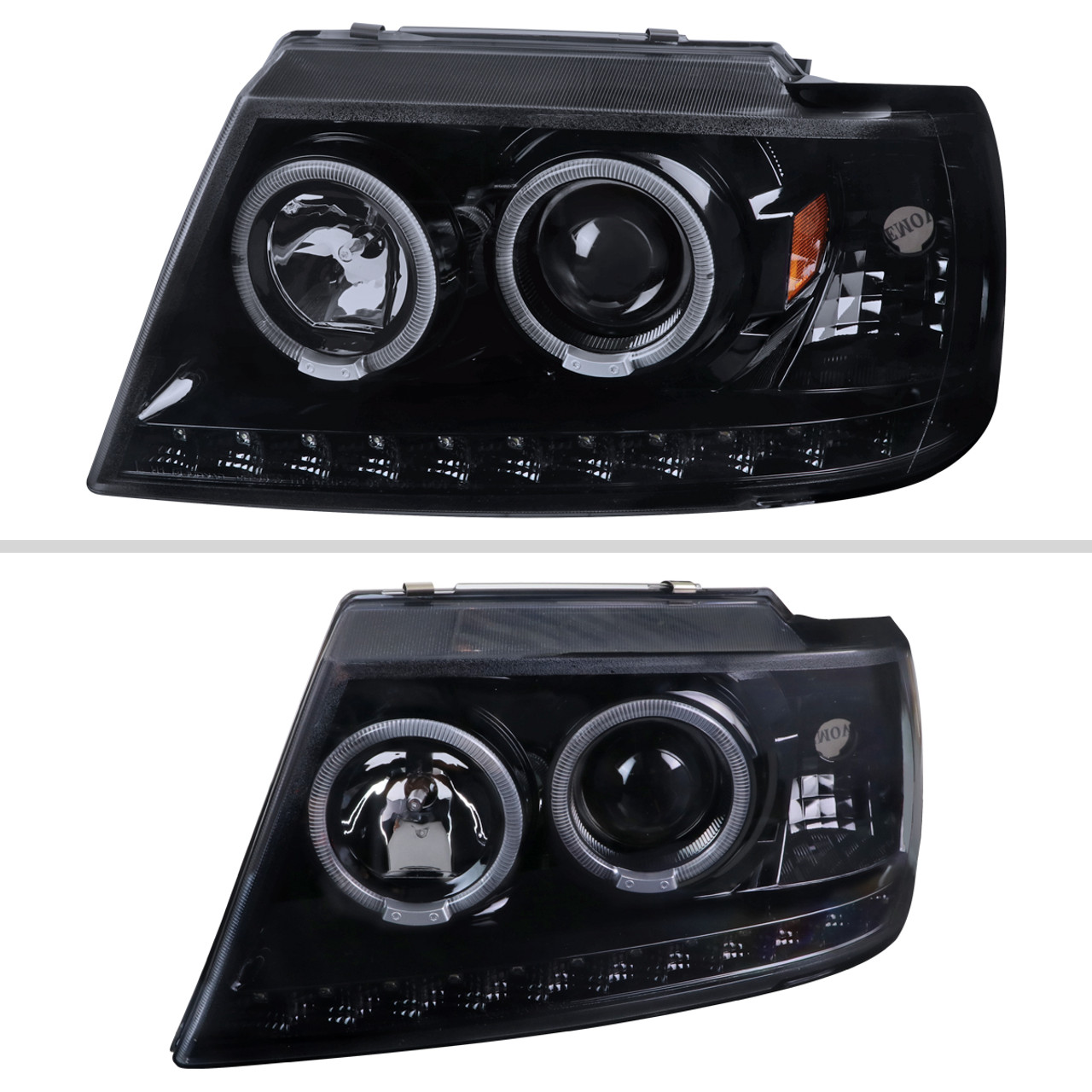 2002-2005 Ford Explorer Dual Halo Projector Headlights (Glossy